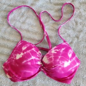 SHADE & SHORE Pink Tie Dye Bikini Top